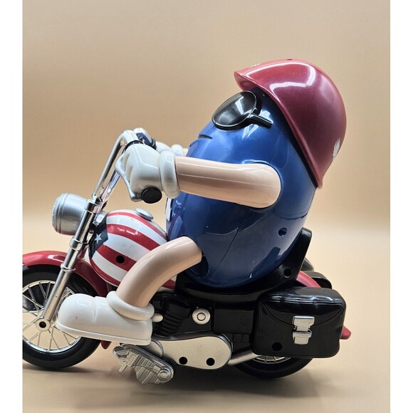 Mars M&M Red White And Blue Freedom Rider Motorcycle w/Side Car Candy Dispenser - Picture 8 of 10